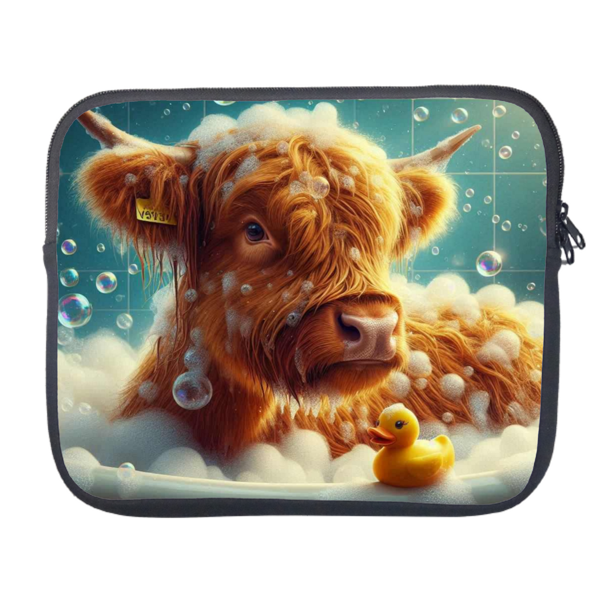 Highland Cow In Bath Style 3 Tablet Sleeve