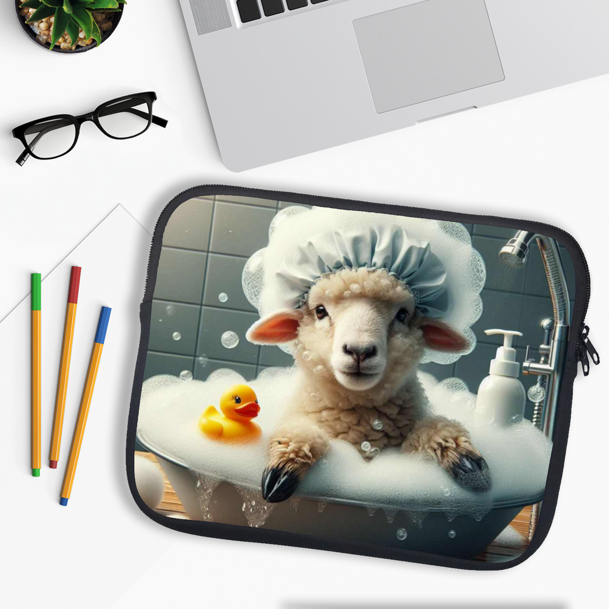 Sheep In The Bath Style 2 Tablet Sleeve