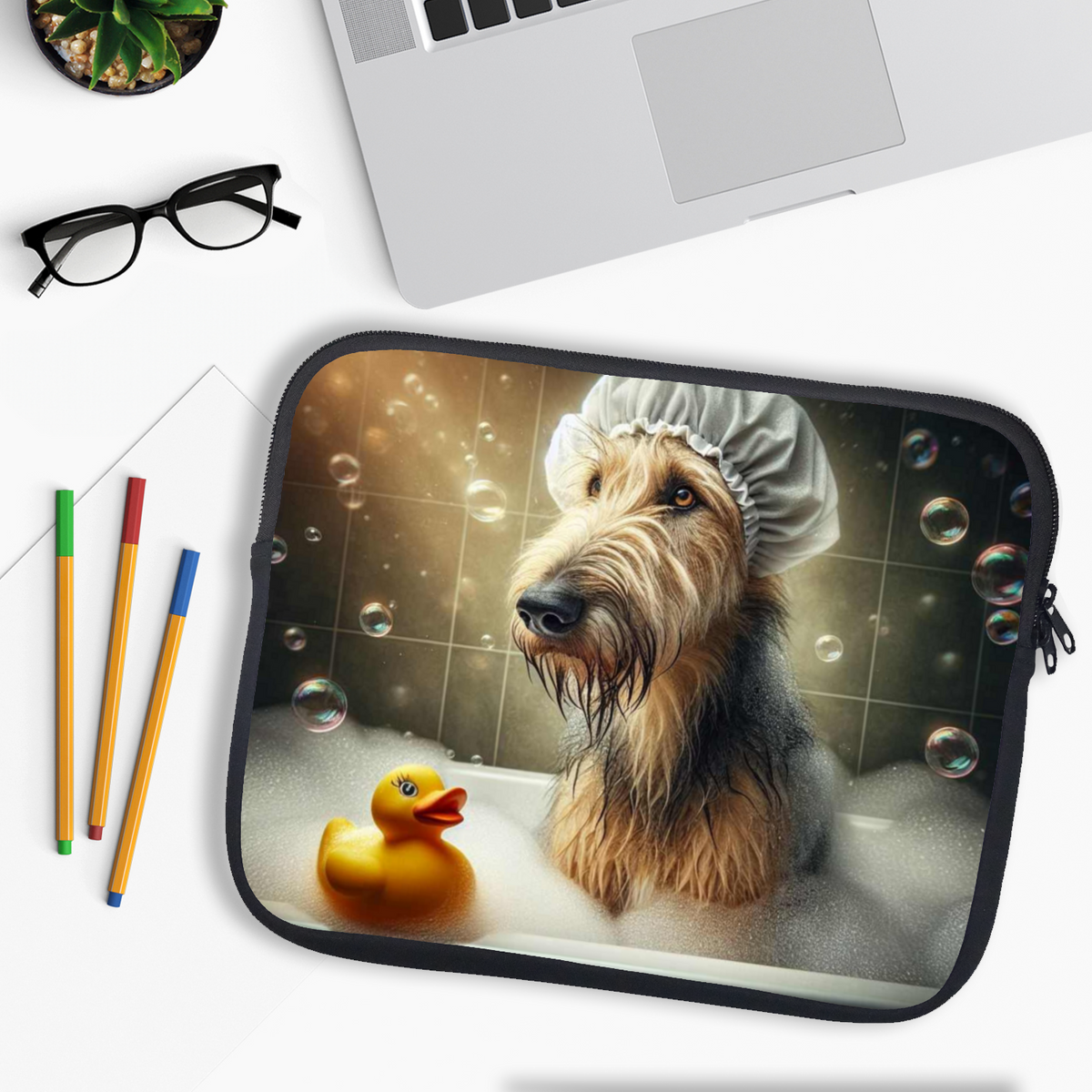 Dog In The Bath Style 2 Tablet Sleeve