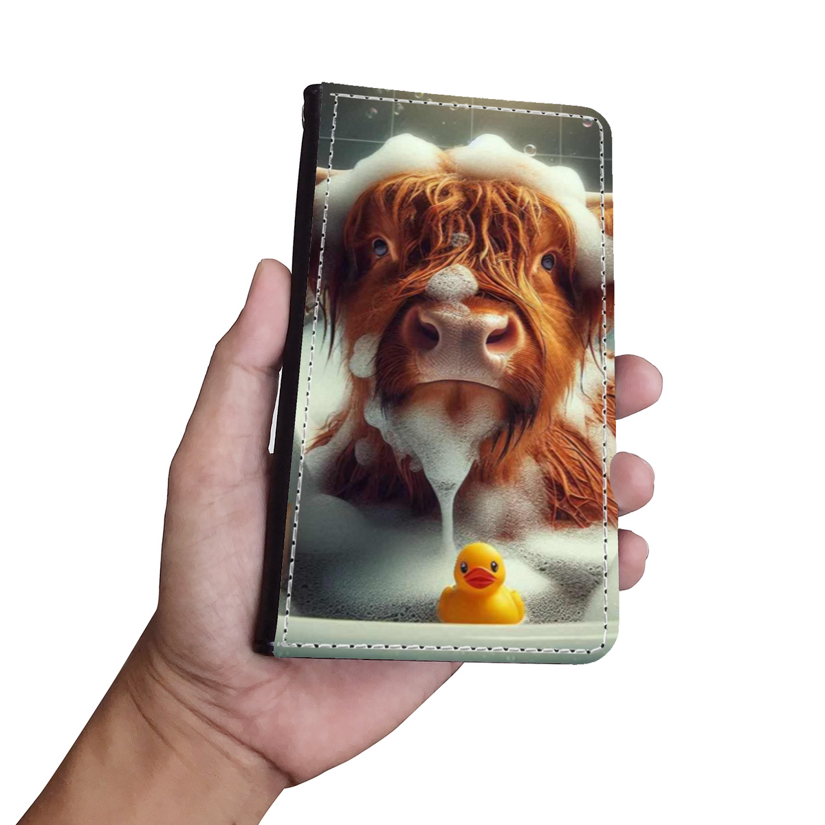 Highland Cow In Bath Style 5 Wallet Phone Case