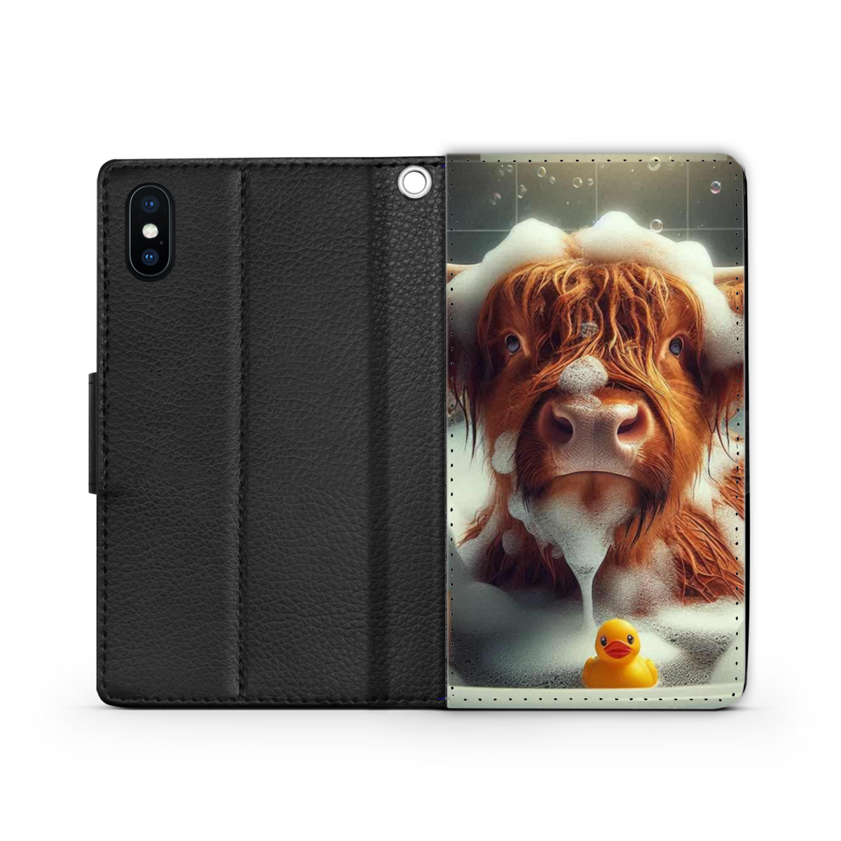 Highland Cow In Bath Style 5 Wallet Phone Case