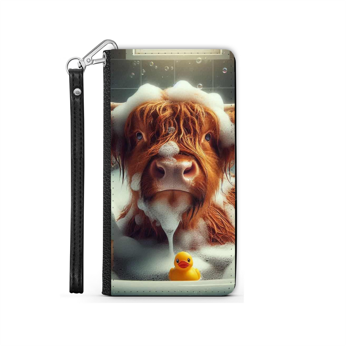 Highland Cow In Bath Style 5 Wallet Phone Case