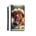 Highland Cow In Bath Style 5 Wallet Phone Case