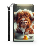 Highland Cow In Bath Style 5 Wallet Phone Case