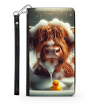 Highland Cow In Bath Style 5 Wallet Phone Case