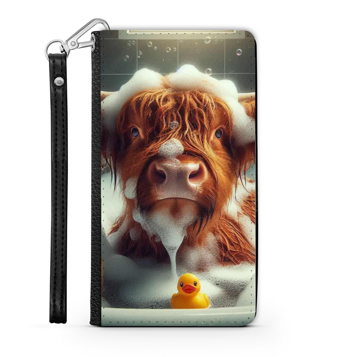 Highland Cow In Bath Style 5 Wallet Phone Case