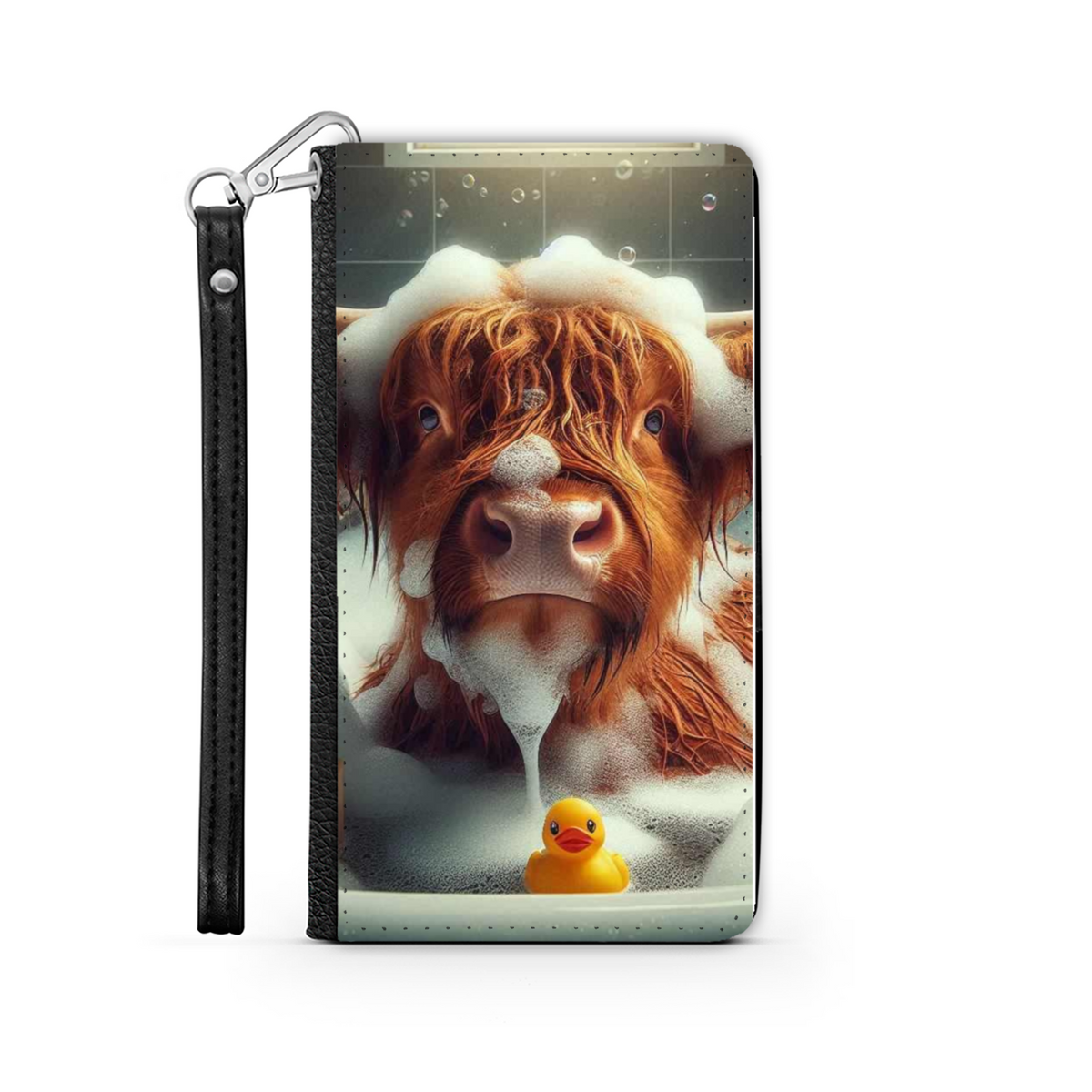 Highland Cow In Bath Style 5 Wallet Phone Case