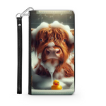 Highland Cow In Bath Style 5 Wallet Phone Case