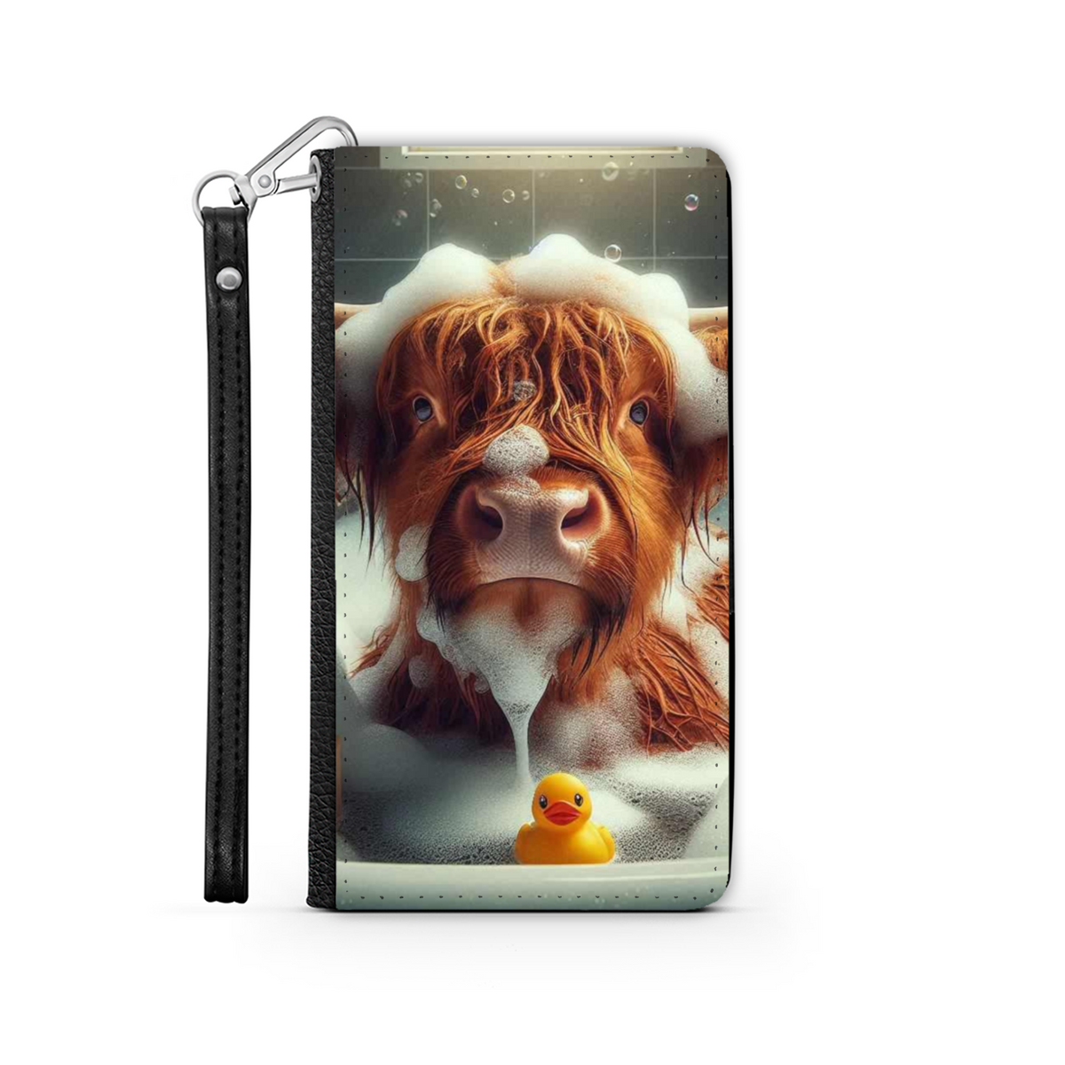 Highland Cow In Bath Style 5 Wallet Phone Case