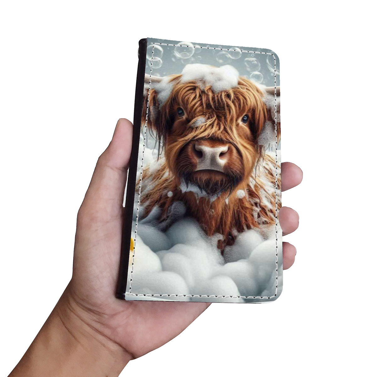 Highland Cow In Bath Style 1 Wallet Phone Case