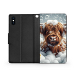 Highland Cow In Bath Style 1 Wallet Phone Case