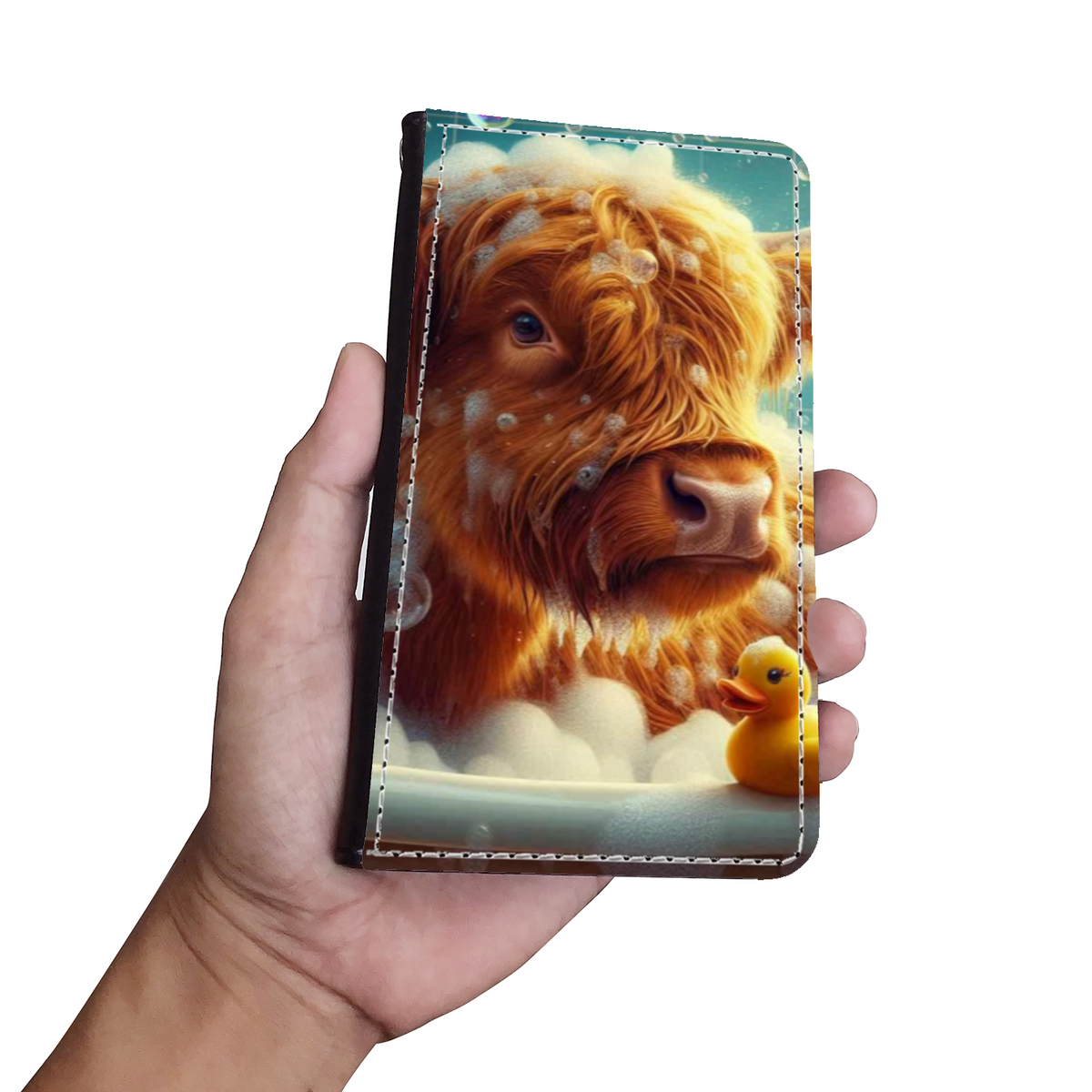 Highland Cow In Bath Style 3 Wallet Phone Case