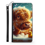 Highland Cow In Bath Style 3 Wallet Phone Case