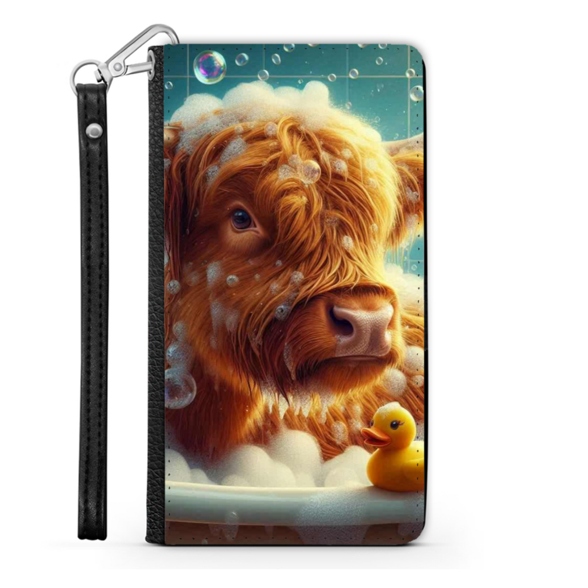 Highland Cow In Bath Style 3 Wallet Phone Case