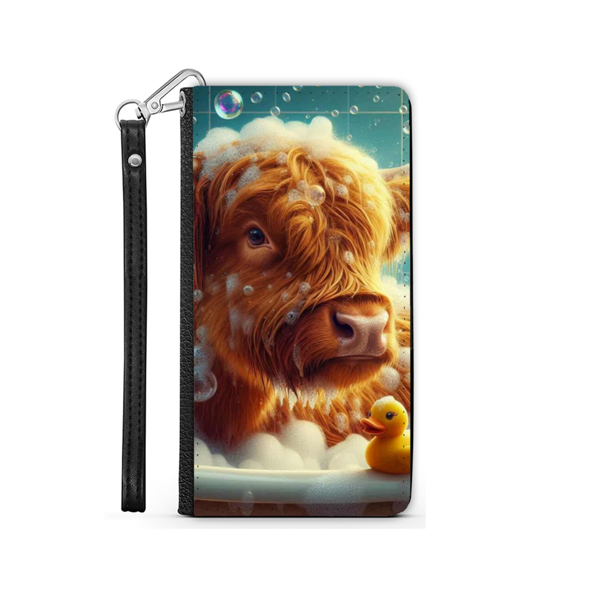 Highland Cow In Bath Style 3 Wallet Phone Case