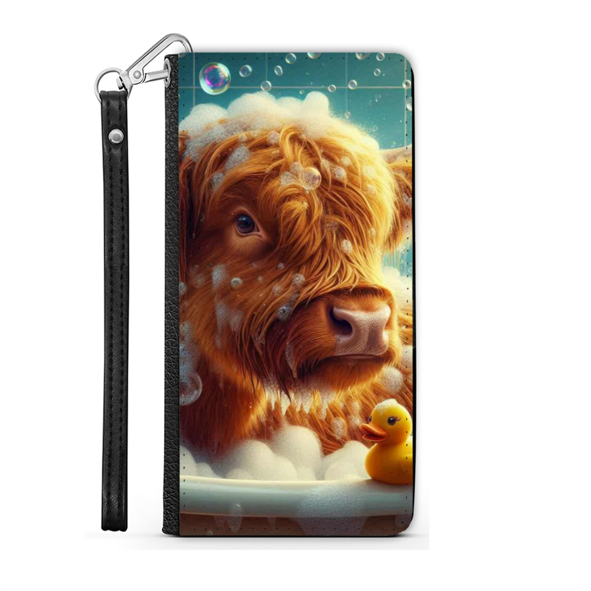 Highland Cow In Bath Style 3 Wallet Phone Case