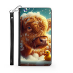 Highland Cow In Bath Style 3 Wallet Phone Case