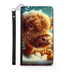 Highland Cow In Bath Style 3 Wallet Phone Case