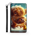 Highland Cow In Bath Style 3 Wallet Phone Case