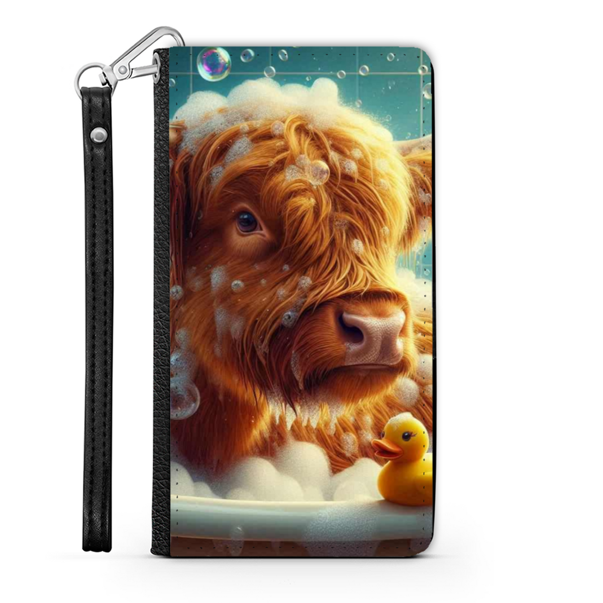 Highland Cow In Bath Style 3 Wallet Phone Case