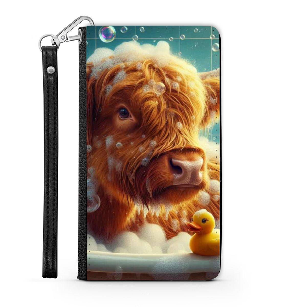 Highland Cow In Bath Style 3 Wallet Phone Case