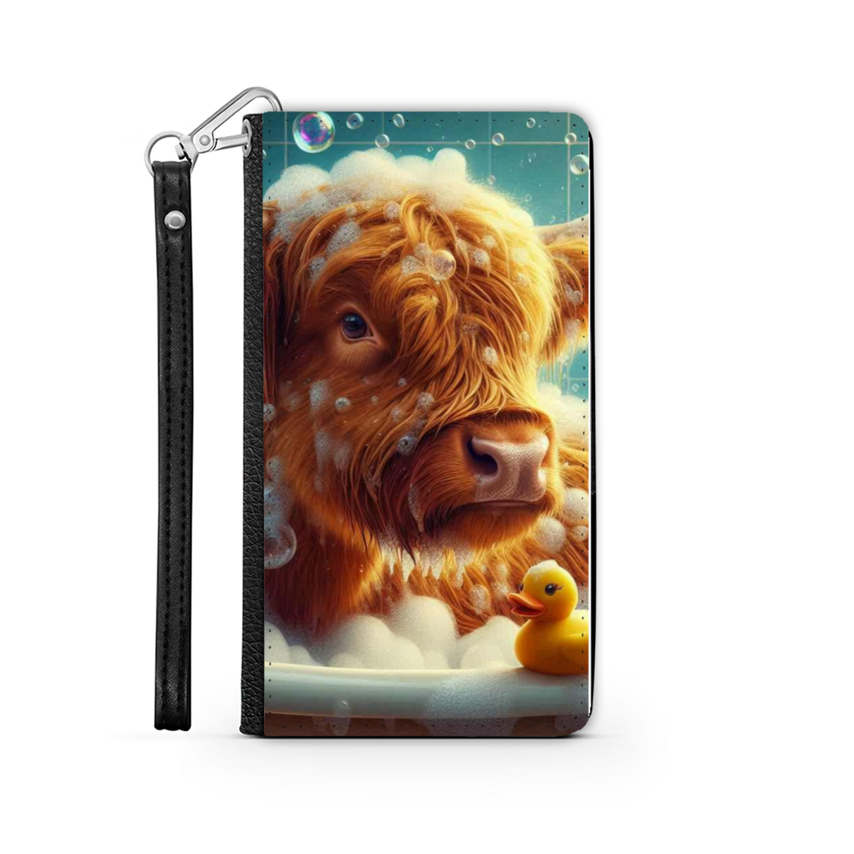 Highland Cow In Bath Style 3 Wallet Phone Case