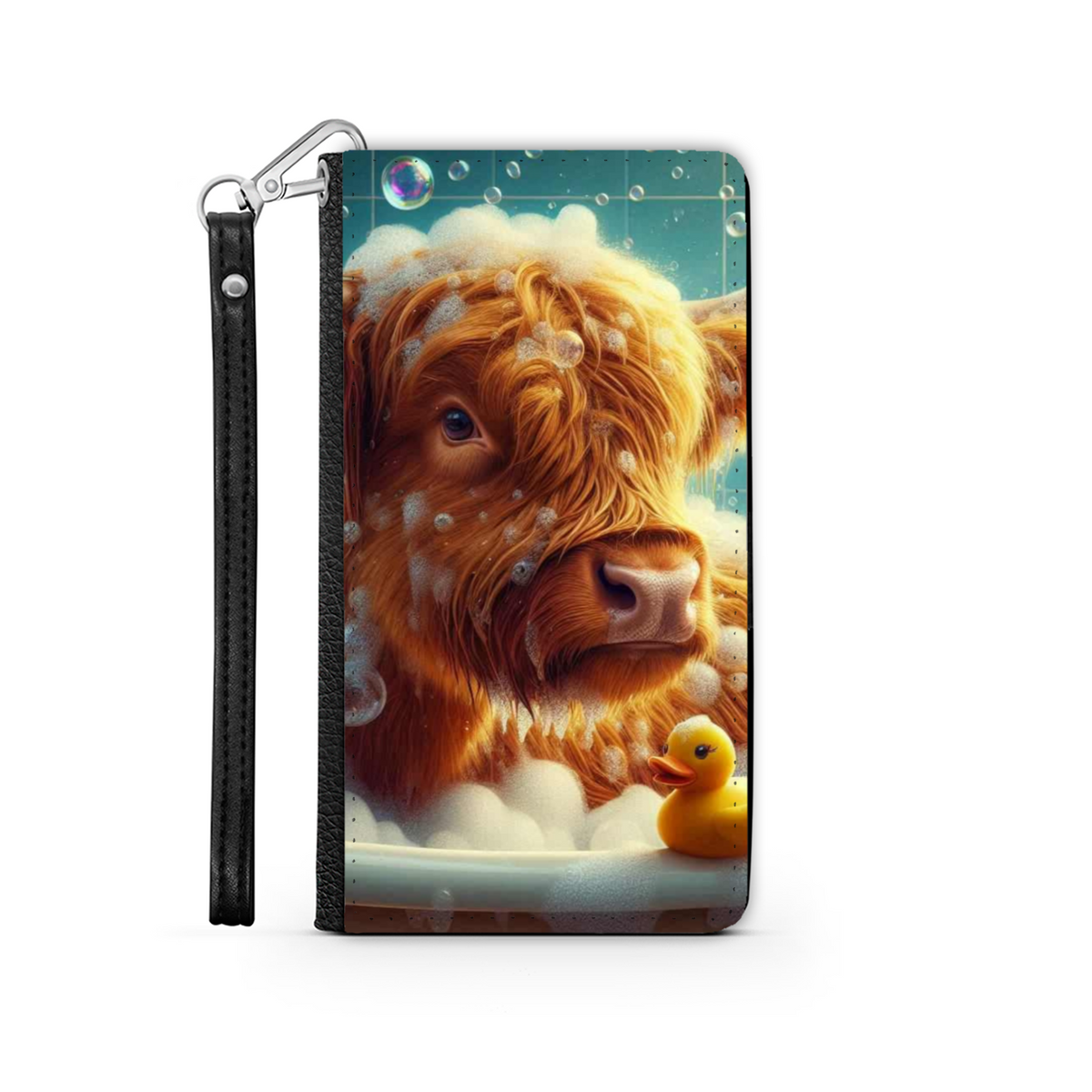 Highland Cow In Bath Style 3 Wallet Phone Case