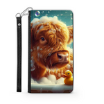 Highland Cow In Bath Style 3 Wallet Phone Case