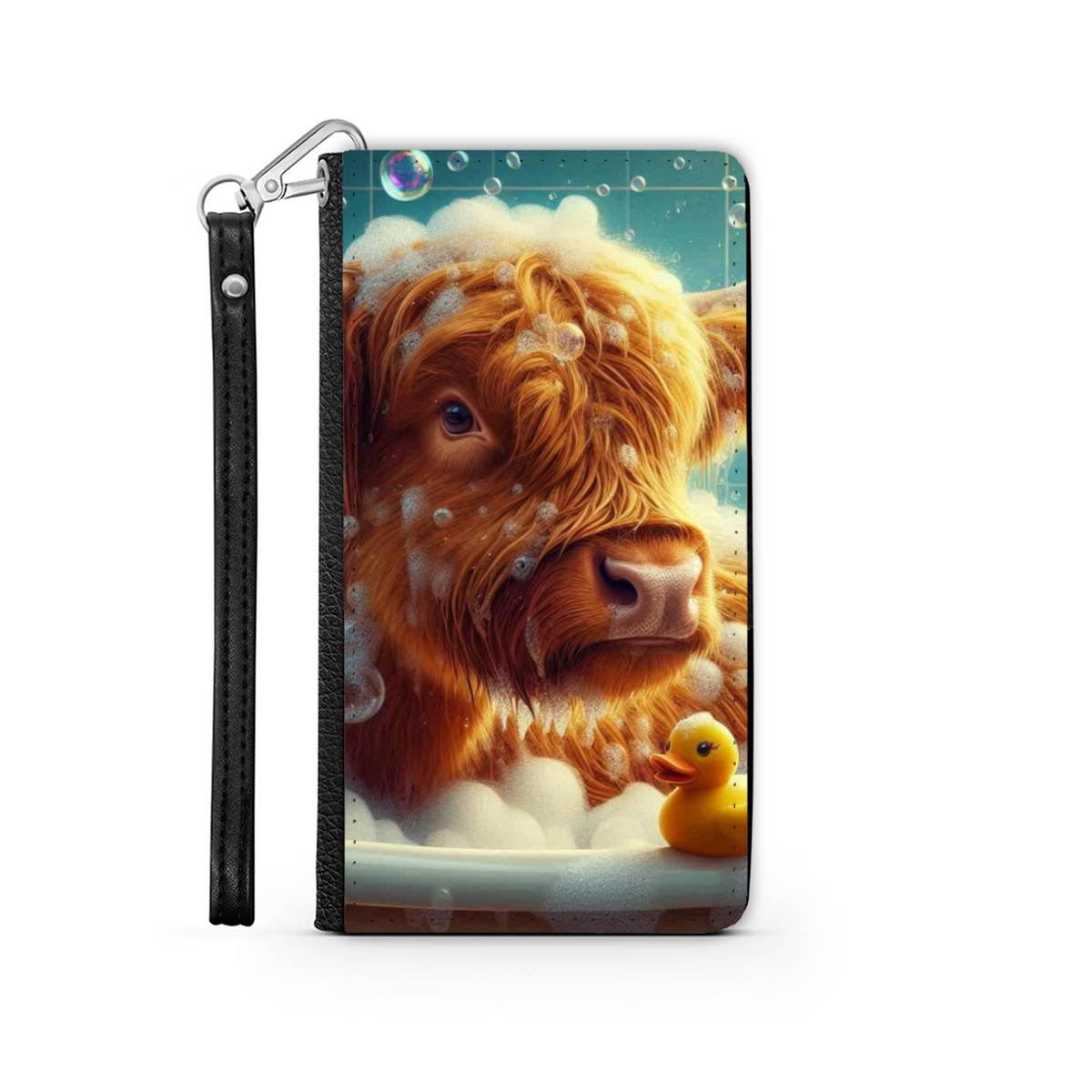 Highland Cow In Bath Style 3 Wallet Phone Case