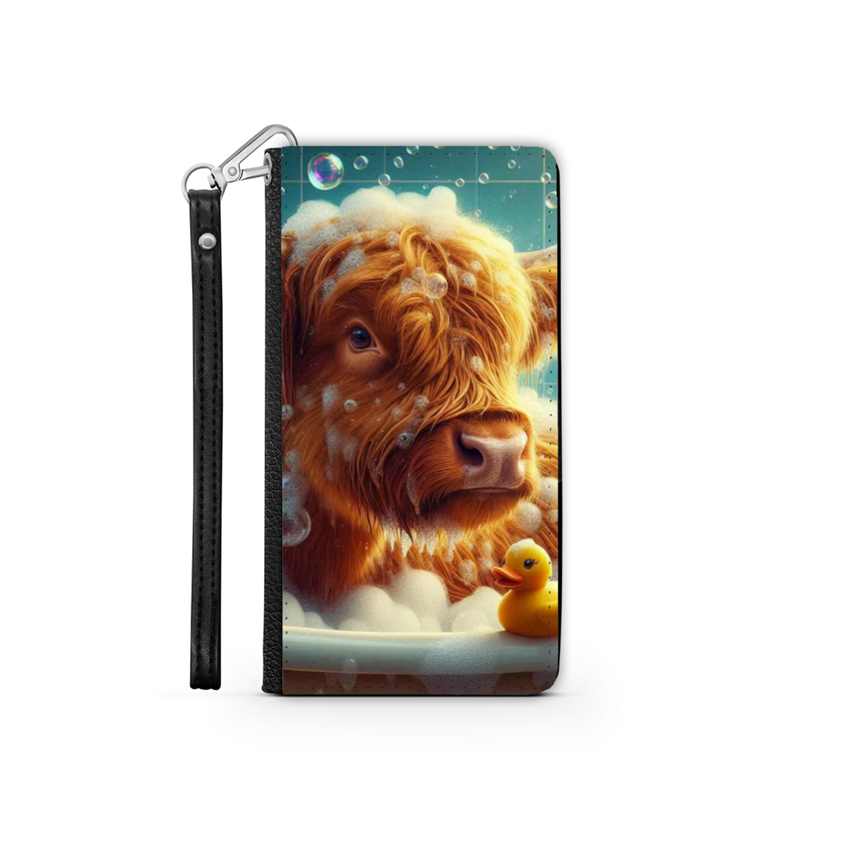 Highland Cow In Bath Style 3 Wallet Phone Case