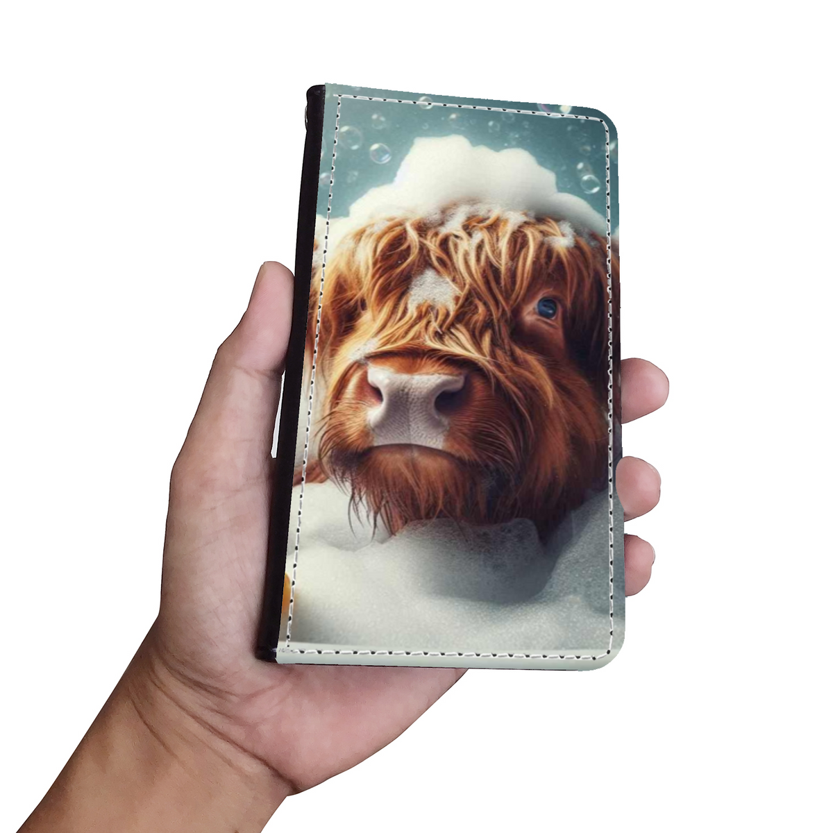 Highland Cow In Bath Style 4 Wallet Phone Case