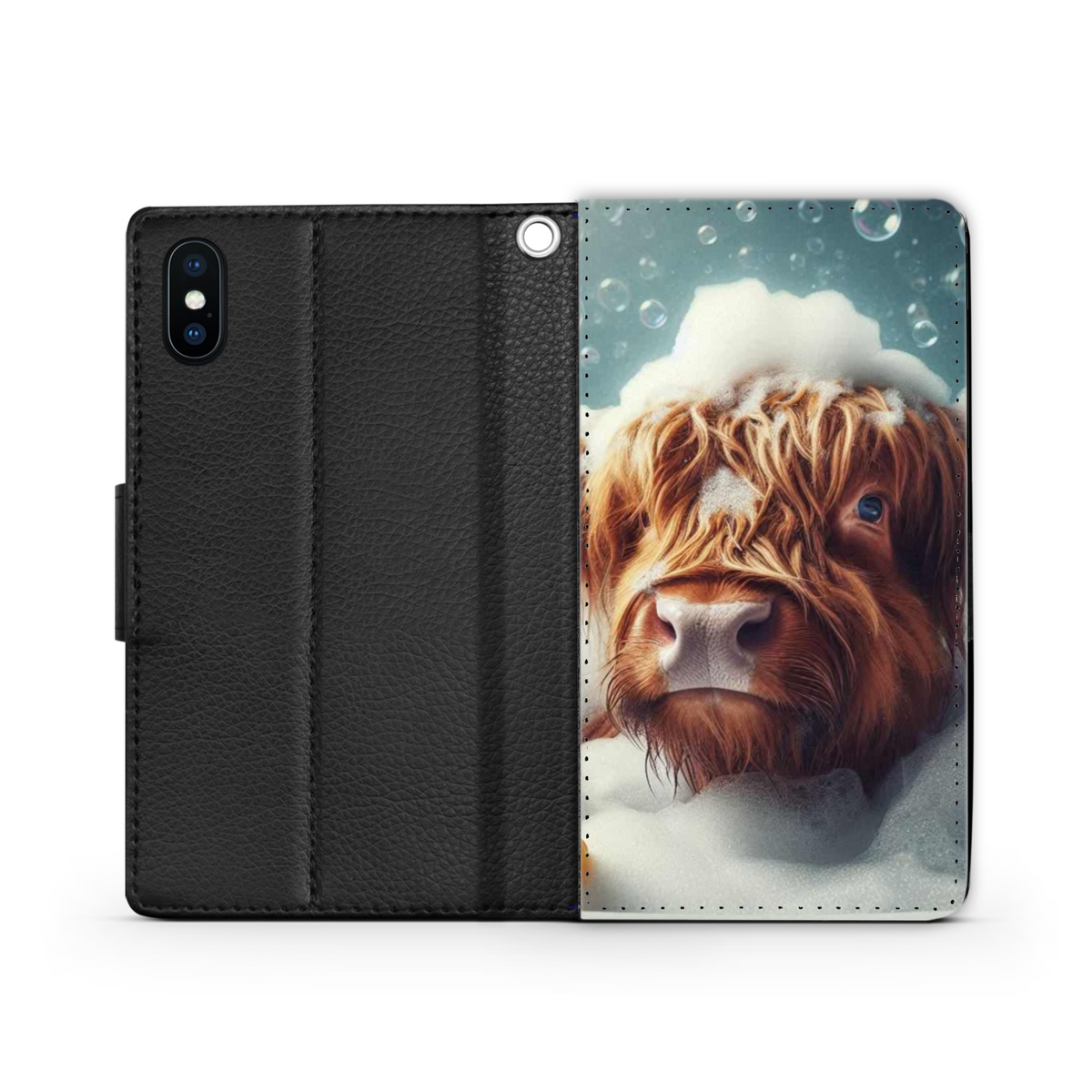 Highland Cow In Bath Style 4 Wallet Phone Case