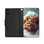 Highland Cow In Bath Style 4 Wallet Phone Case