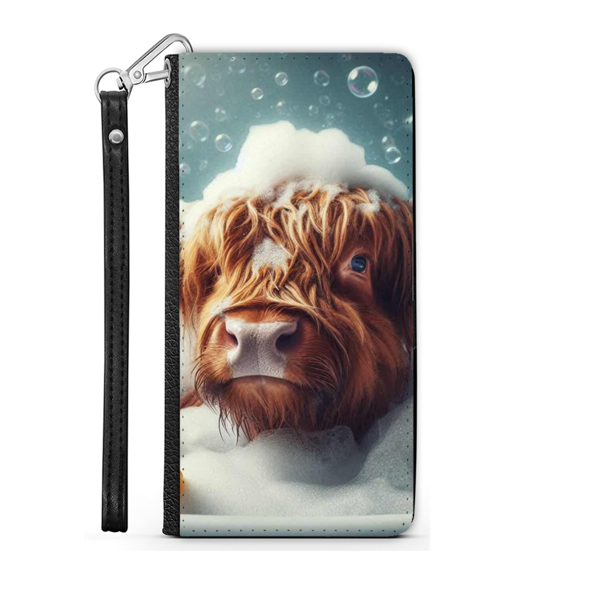 Highland Cow In Bath Style 4 Wallet Phone Case