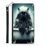 Black Cat In Bath Style 1 Wallet Phone Case