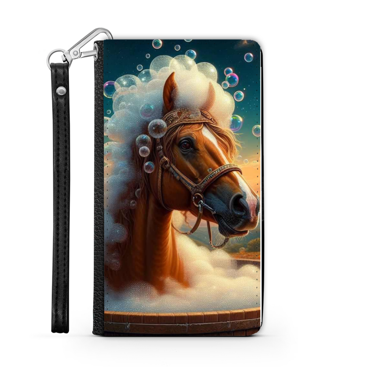 Horse In The Bath Wallet Phone Case