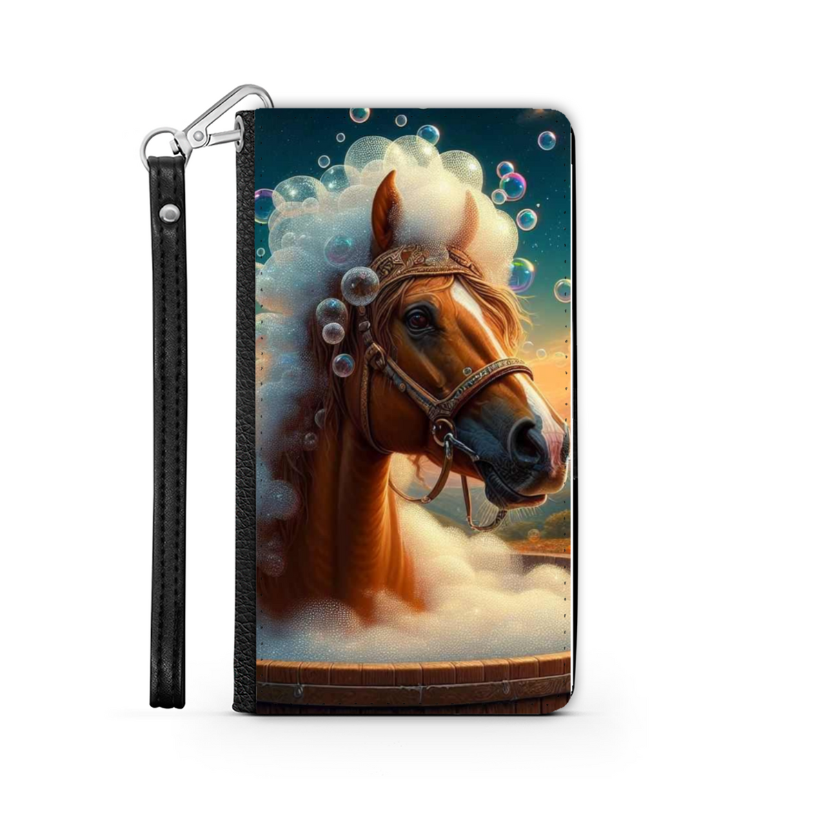 Horse In The Bath Wallet Phone Case