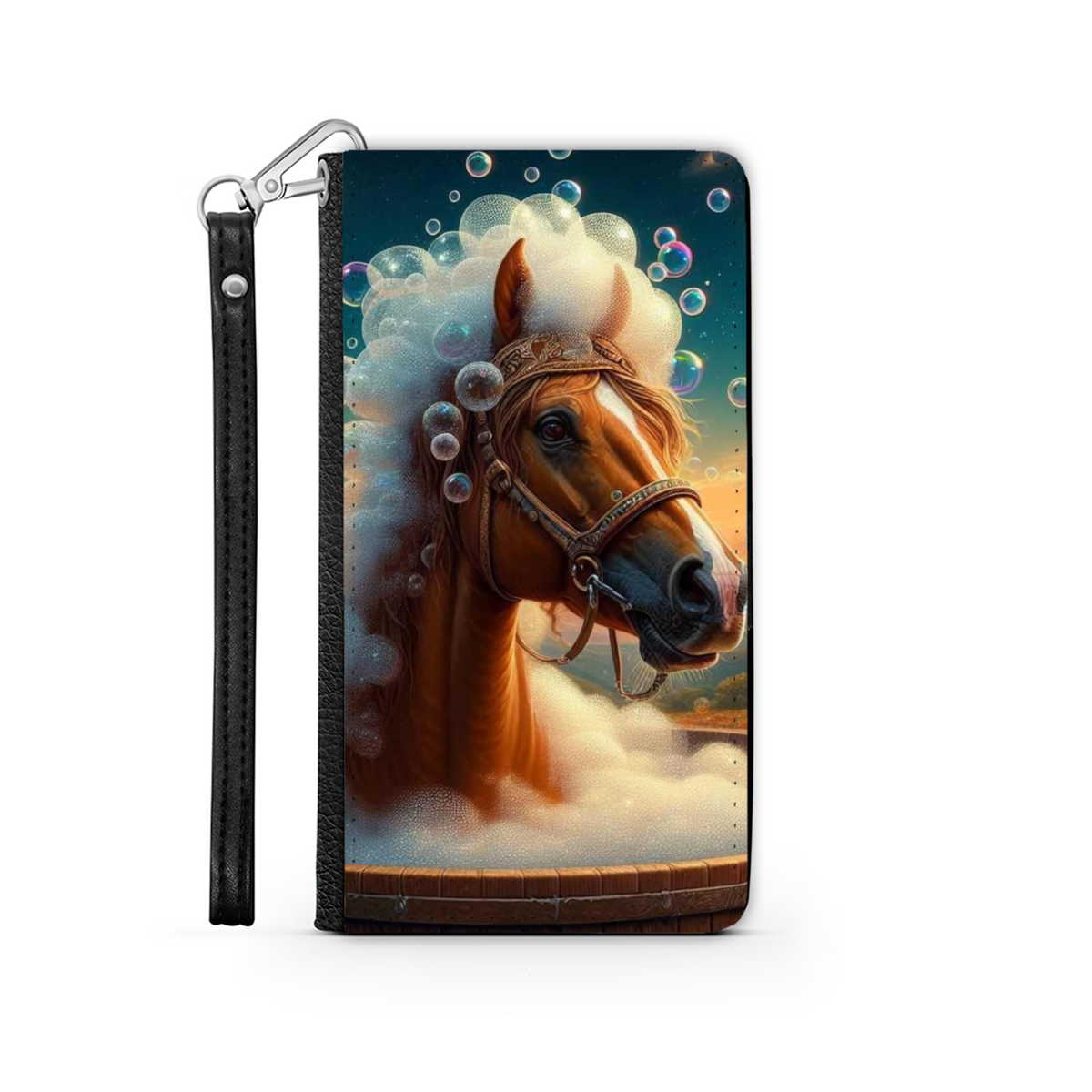 Horse In The Bath Wallet Phone Case