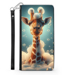 Giraffe In The Bath Wallet Phone Case