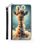 Giraffe In The Bath Wallet Phone Case