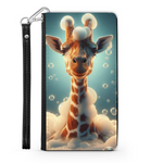 Giraffe In The Bath Wallet Phone Case