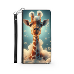 Giraffe In The Bath Wallet Phone Case