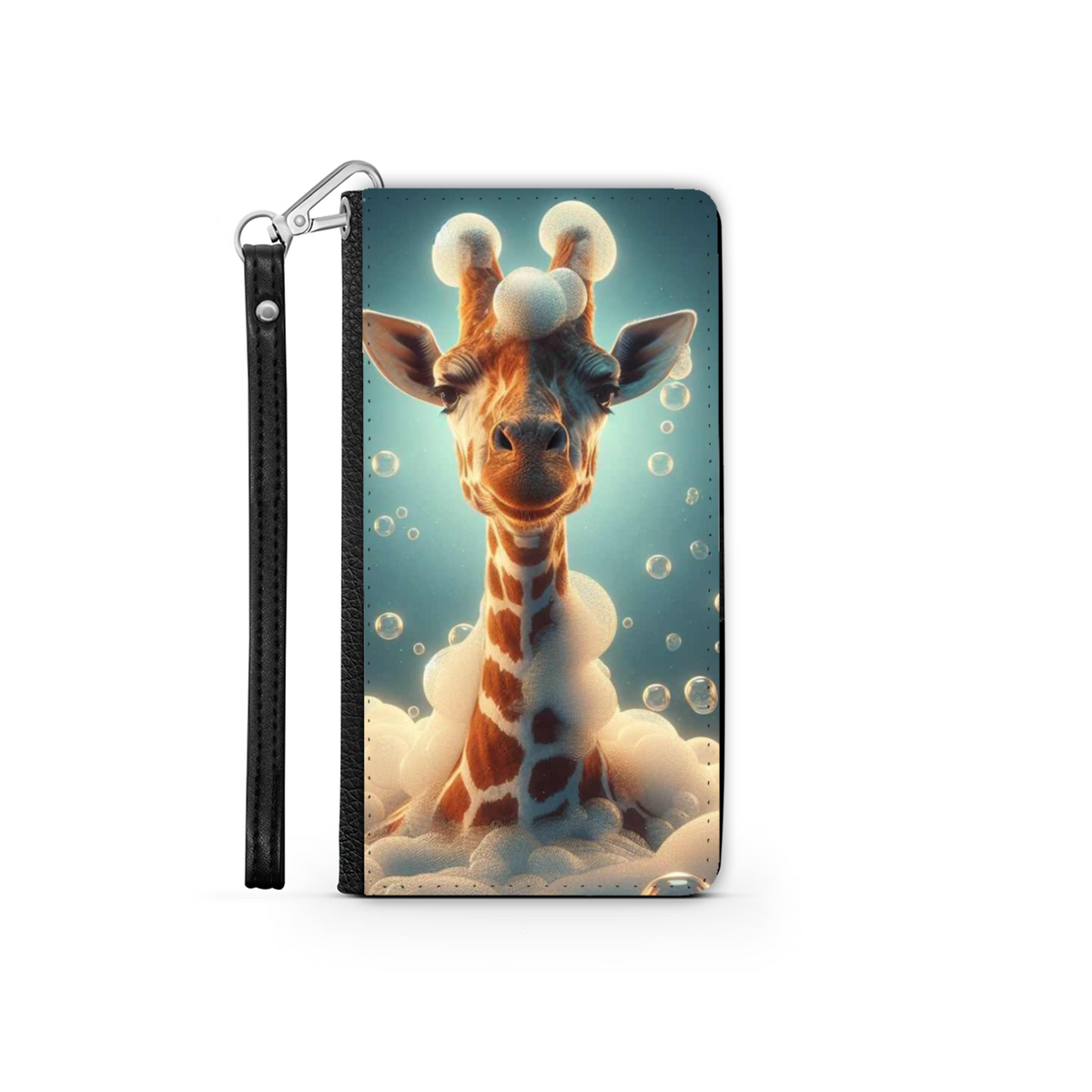 Giraffe In The Bath Wallet Phone Case