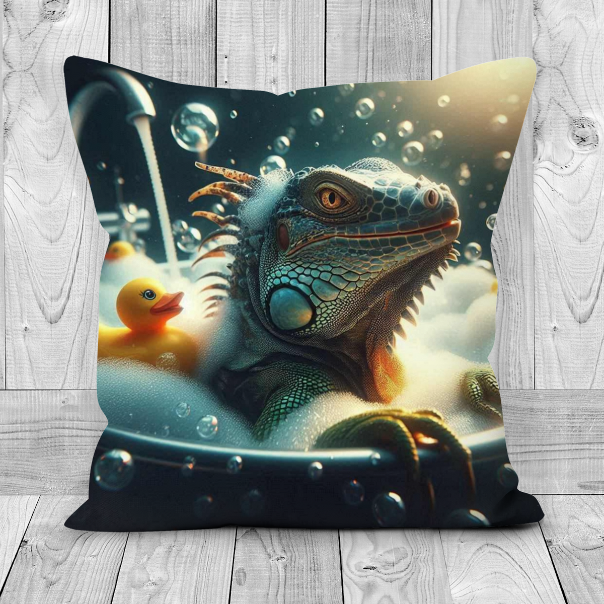 Iguana In The Bath Style 1 Cushion