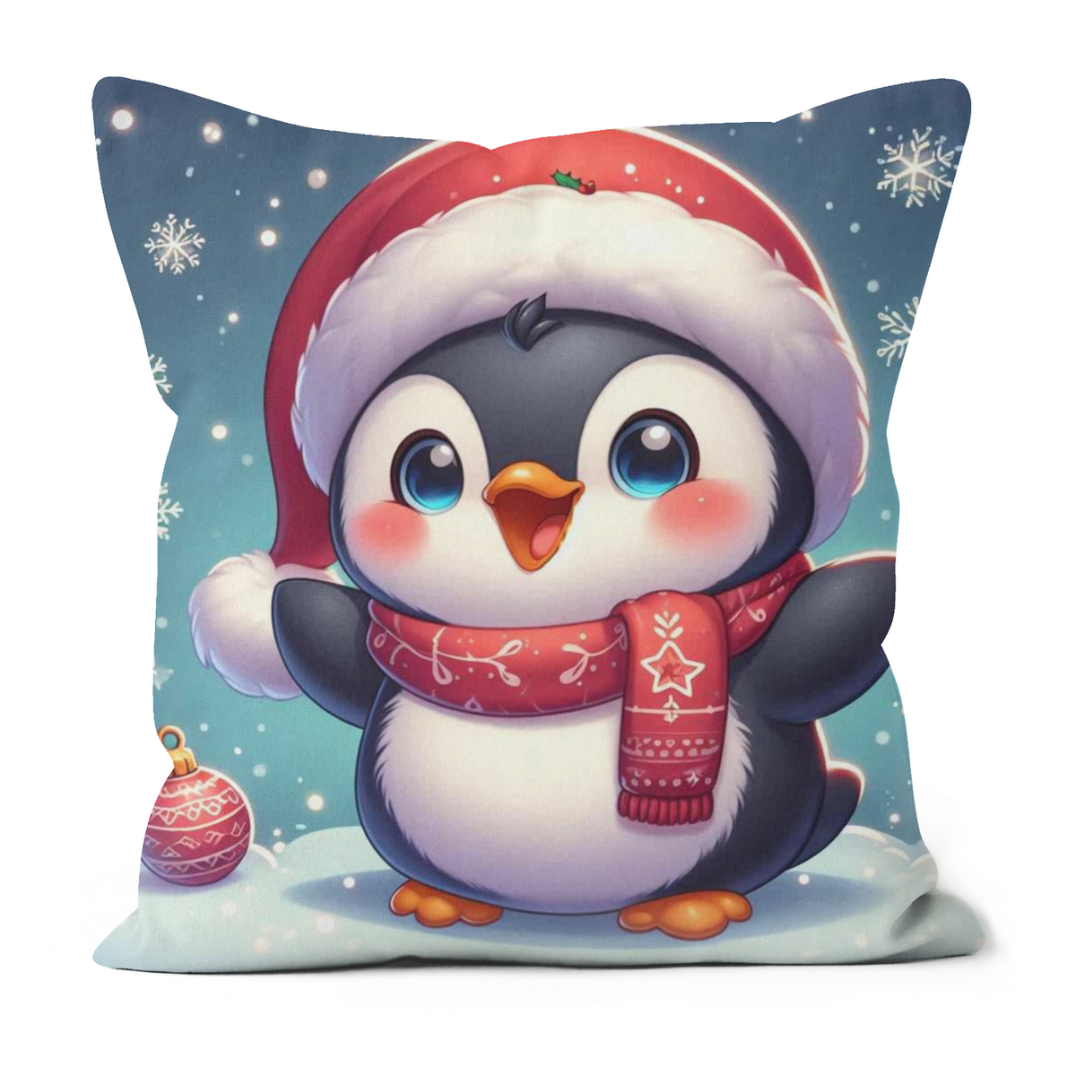 Cute Christmas Penguin Style 1 Cushion