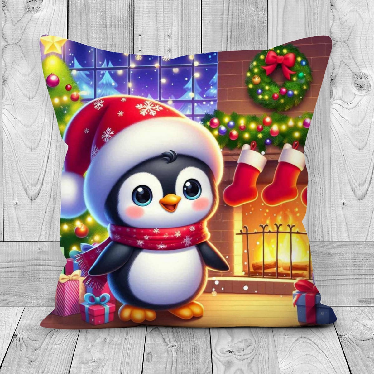 Cute Christmas Penguin Style 4 Cushion