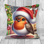 Cute Christmas Robin Style 1 Cushion