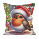 Cute Christmas Robin Style 1 Cushion