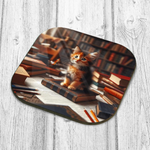 Cute Kitten In The Library Wooden Coaster