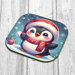 Cute Christmas Penguin Style 1 Wooden Coaster